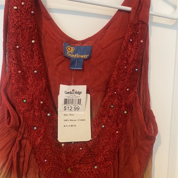 Terra-cotta/tan maxi 100% rayon one size @TM - Picture 2 of 4